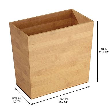 iDesign Small Rectangular Bathroom Trash Can - Natural