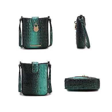 MKF Collection Avery Faux Crocodile Embossed Gradient Crossbody Bag y Mia K.