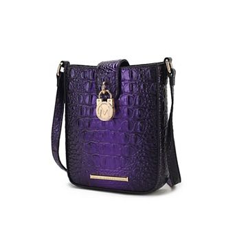 MKF Collection Avery Faux Crocodile Embossed Gradient Crossbody Bag y Mia K.