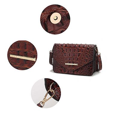 MKF Collection Vanta Solid Croc-Embossed Saddle Bag by Mia K