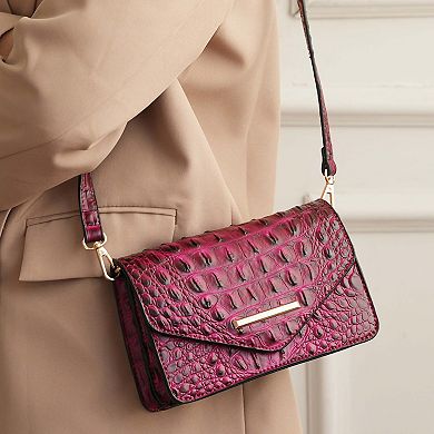 MKF Collection Vanta Solid Croc-Embossed Saddle Bag by Mia K