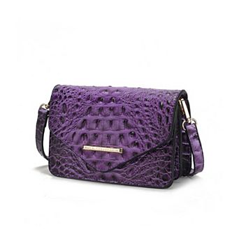 MKF Collection Vanta Solid Croc-Embossed Saddle Bag by Mia K
