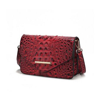 MKF Collection Vanta Solid Croc-Embossed Saddle Bag by Mia K