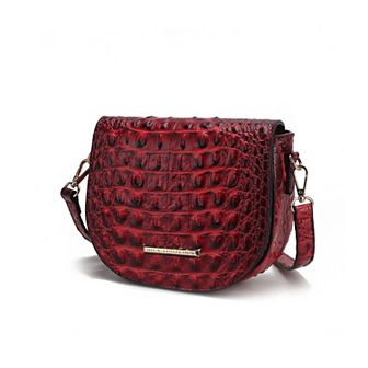MKF Collection Amalia Solid Croc-Embossed Crossbody Bag by Mia K.