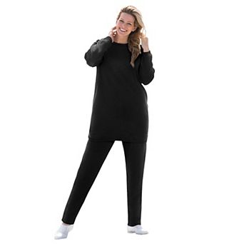 Woman Within Plus Size Petite Fleece Sweatshirt Set