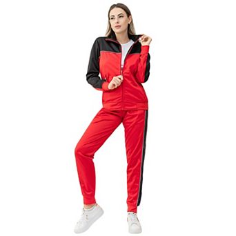 Women's 2 pc Tracksuit Fashionary Full Track Jacket & Jogger Track pants Jumpsuit