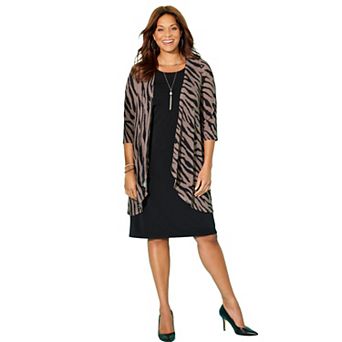 Catherines Women's Plus Size Chevron Shadow Jacket Dress