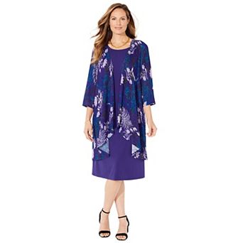 Catherines Women's Plus Size Chevron Shadow Jacket Dress