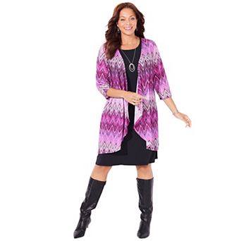 Catherines Women's Plus Size Chevron Shadow Jacket Dress
