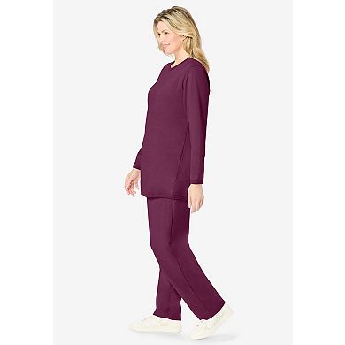 Woman Within Plus Size Petite Fleece Sweatshirt Set