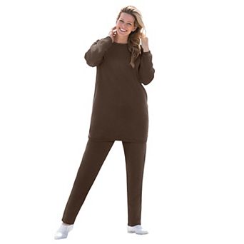 Woman Within Plus Size Petite Fleece Sweatshirt Set
