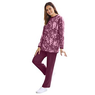 Woman Within Plus Size Petite Fleece Sweatshirt Set