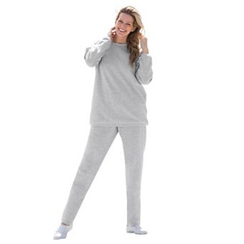 Woman Within Plus Size Petite Fleece Sweatshirt Set