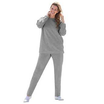 Woman Within Plus Size Petite Fleece Sweatshirt Set