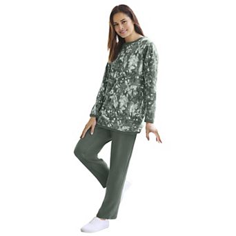 Woman Within Plus Size Petite Fleece Sweatshirt Set