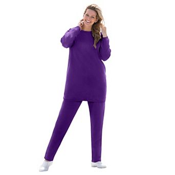 Woman Within Plus Size Petite Fleece Sweatshirt Set
