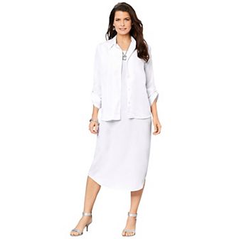 Roaman's Women's Plus Size Roll Tab Jacket Dress