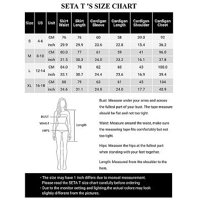 Womens' Fall Winter Casual Sweater Sets V Neck Cardigan Two Piece Outfit Midi Skirts Lounge Set