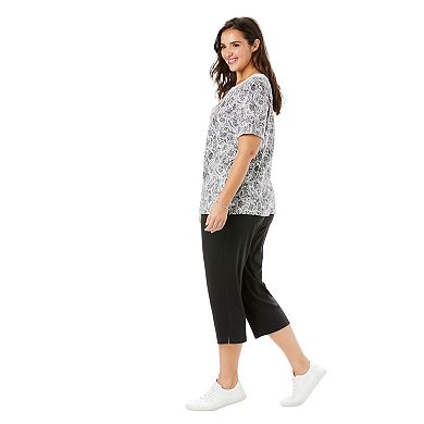 Woman Within Plus Size 2-Piece Tunic And Capri Set