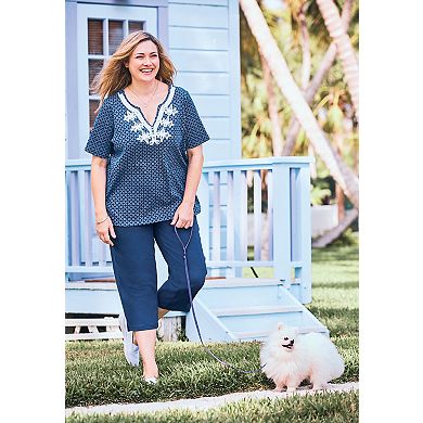 Woman Within Plus Size 2-Piece Tunic And Capri Set