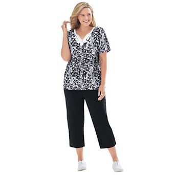 Woman Within Plus Size 2 pc Tunic And Capri Set