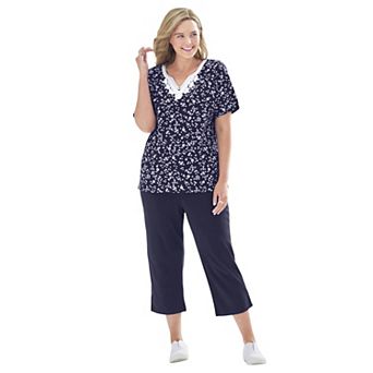 Woman Within Plus Size 2 pc Tunic And Capri Set