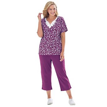 Woman Within Plus Size 2 pc Tunic And Capri Set