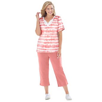 Woman Within Plus Size 2 pc Tunic And Capri Set