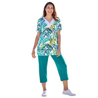 Woman Within Plus Size 2 pc Tunic And Capri Set