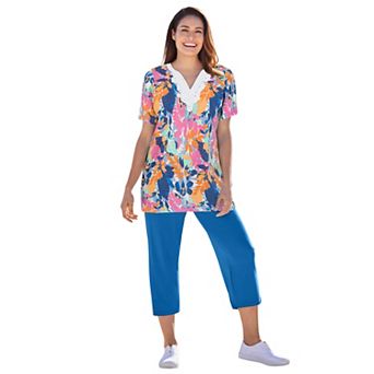 Woman Within Plus Size 2 pc Tunic And Capri Set