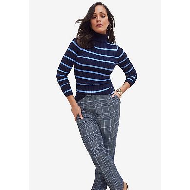 Jessica London Women's Plus Size Double-Breasted Stretch Crepe Pantsuit
