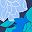 Blue Lined Floral