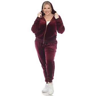 Plus Size Velour Two Piece Set