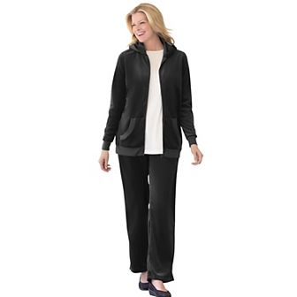 Woman Within Plus Size 2 pc Velour Hoodie Set