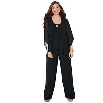 Catherines Women's Plus Size Accolades Georgette Pant Set