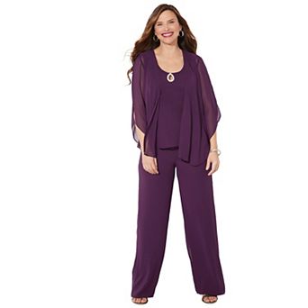 Catherines Women's Plus Size Accolades Georgette Pant Set