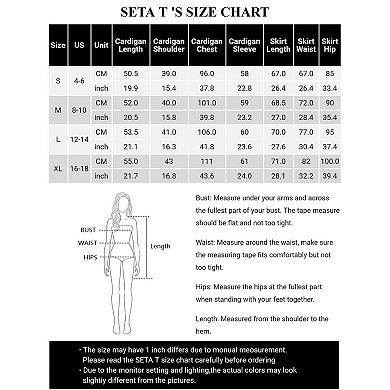 Women's Two Piece Outfits Sweater Sets Button Down Cardigan and Midi Skirts Casual Lounge Set