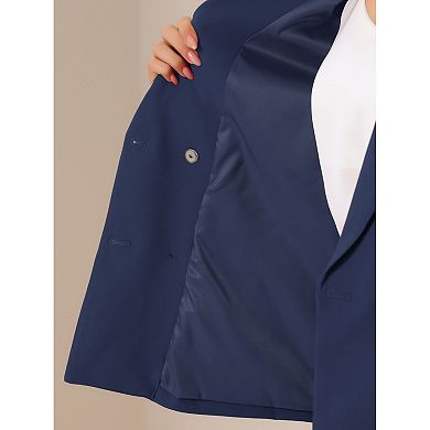 Business Work Suit Set for Women's 2 Piece Notched Lapel Blazer and Long Pants