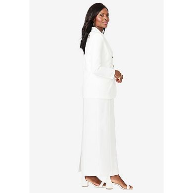 Jessica London Women's Plus Size Stretch Crepe Maxi Jacket Dress