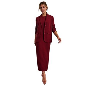 Jessica London Women's Plus Size Stretch Crepe Maxi Jacket Dress