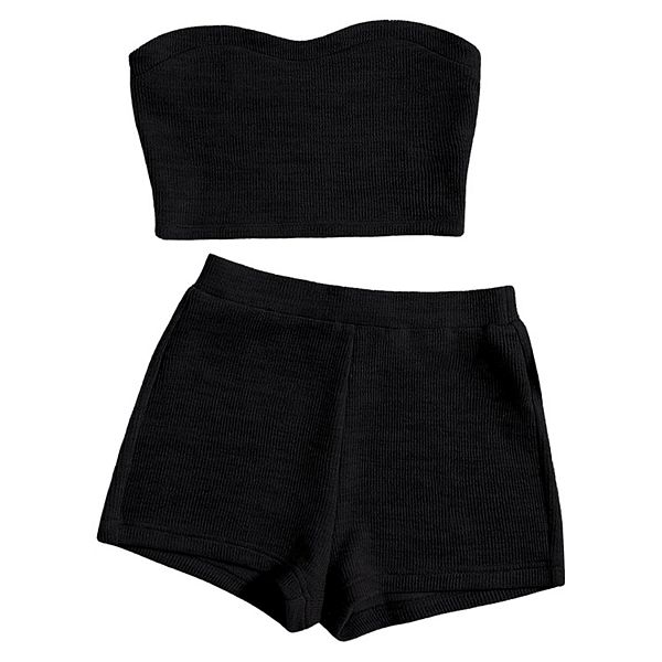 ★韓国人気★Rest & Recreation★CROPPED TOP + SHORTS SET ☆韓国人気☆Rest & Recreation☆CROPPED TOP + SHORTS SET