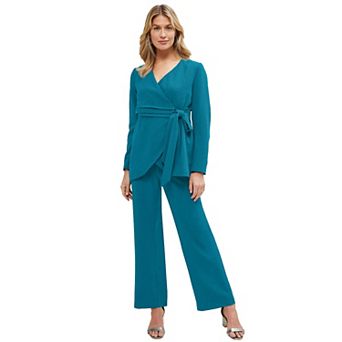 Jessica London Women's Plus Size 2 pc Faux Wrap Pantsuit