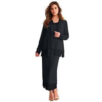 Roaman's Women's Plus Size Beaded Skirt Set