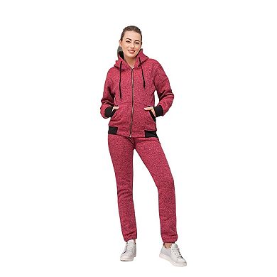 Women’s Flora zip up Soft fleece Hoodie Sweatshirt with Sweatpants