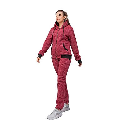 Women’s Flora zip up Soft fleece Hoodie Sweatshirt with Sweatpants