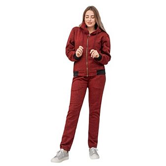 Women’s Flora zip up Soft fleece Hoodie Sweatshirt with Sweatpants