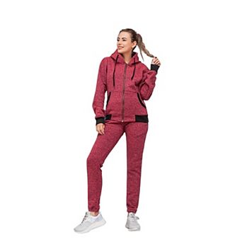Women’s Flora zip up Soft fleece Hoodie Sweatshirt with Sweatpants
