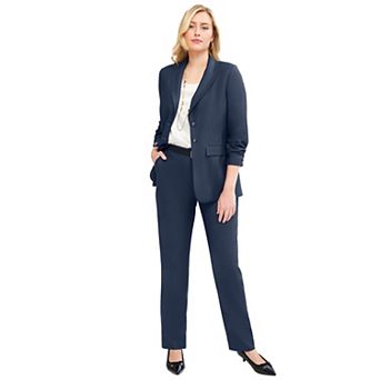 Jessica London Women's Plus Size 2 pc Stretch Crepe Single-Breasted Pantsuit
