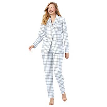 Jessica London Women's Plus Size Petite 2 pc Stretch Crepe Single-Breasted Pantsuit
