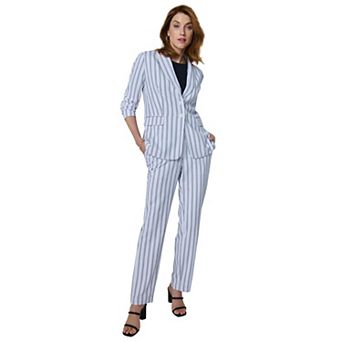 Jessica London Women's Plus Size Stretch Crepe Single-Breasted Pantsuit